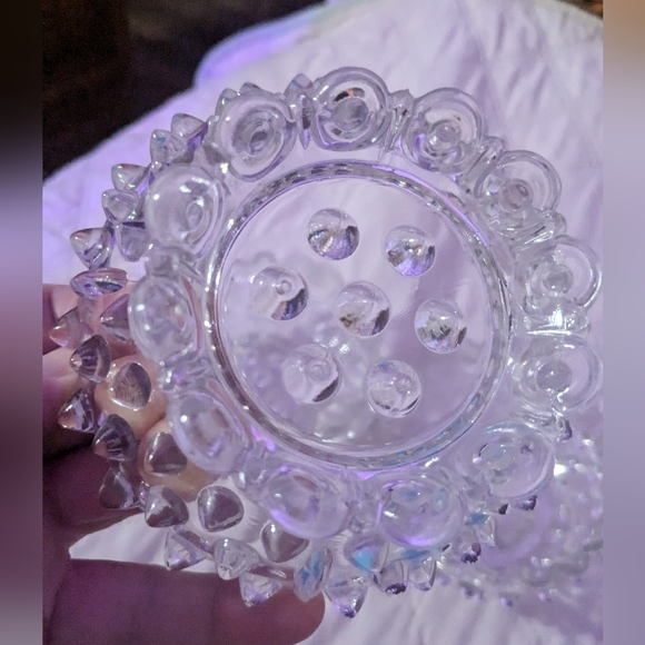 Vintage American Canton Glass Early American Pressed Glass Dewdrop Hobnail bowls - Picture 3 of 14